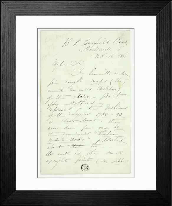 Framed Print : Letter from William Edward Frost, 1863. Creator: William Edward Frost