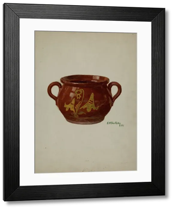 Framed Print : Pa. German Jar, 1936. Creator: Eugene Shellady Framed Print : Pa. German Jar, 1936. Creator: Eugene Shellady