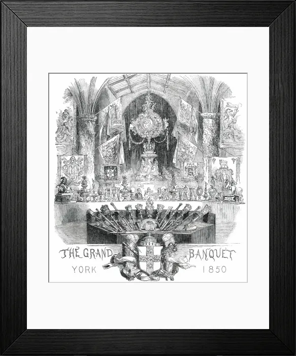 Framed Print : The Royal Table, and Mayoralty Insignia, 1850. Creator: Unknown Framed Print : The Royal Table, and Mayoralty Insignia, 1850. Creator: Unknown