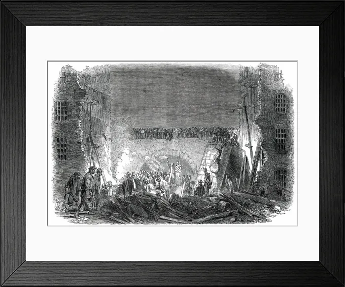 Framed Print : Scene of the Late Boiler Explosion, Lily-Lane Mill, Halifax, 1850. Creator: Smyth Framed Print : Scene of the Late Boiler Explosion, Lily-Lane Mill, Halifax, 1850. Creator: Smyth