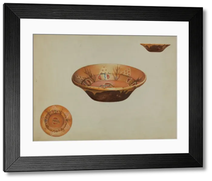 Framed Print : Pa. German Bowl, 1939. Creator: Anna Aloisi Framed Print : Pa. German Bowl, 1939. Creator: Anna Aloisi