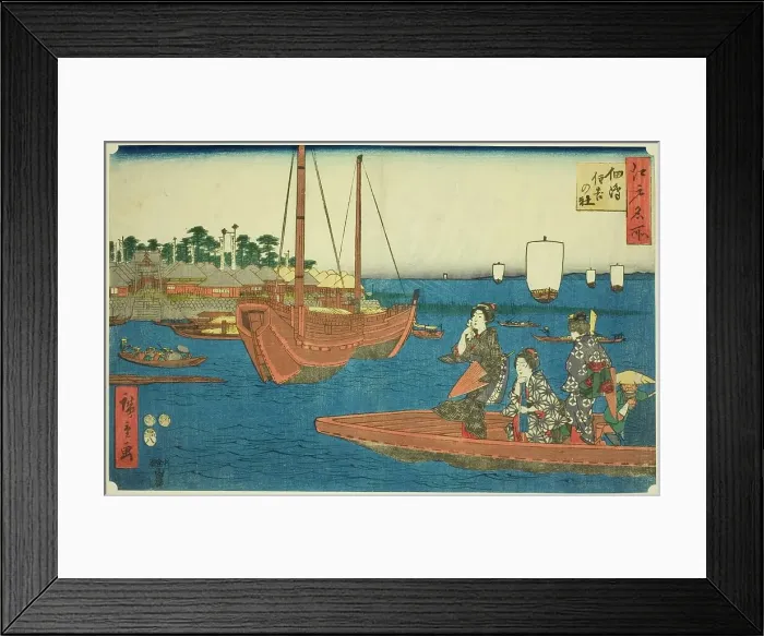 Framed Print : The Sumiyoshi Shrine on Tsukuda Island (Tsukuda Sumiyoshi no yashiro), from the... 1853. Creator: Ando Hiroshige Framed Print : The Sumiyoshi Shrine on Tsukuda Island (Tsukuda Sumiyoshi no yashiro), from the... 1853. Creator: Ando Hiroshige