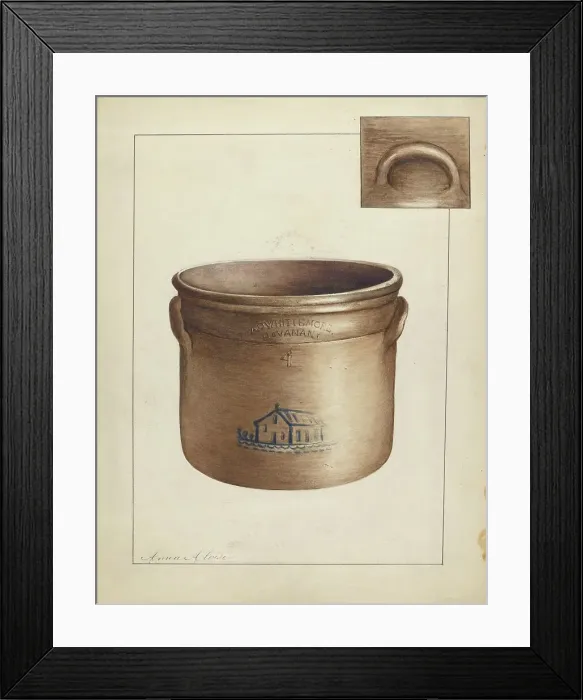 Framed Print : Stoneware Crock, c. 1953. Creator: Anna Aloisi Framed Print : Stoneware Crock, c. 1953. Creator: Anna Aloisi