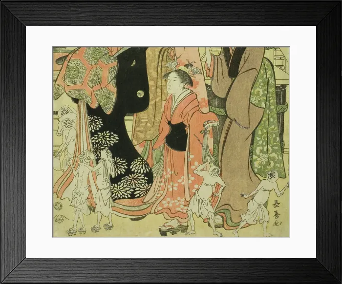 Framed Print : Good and Evil Influences (Zendama akudama), c. 1795. Creator: Eishosai Choki Framed Print : Good and Evil Influences (Zendama akudama), c. 1795. Creator: Eishosai Choki
