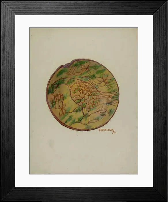 Framed Print : Pa. German Plate, 1937. Creator: Eugene Shellady Framed Print : Pa. German Plate, 1937. Creator: Eugene Shellady