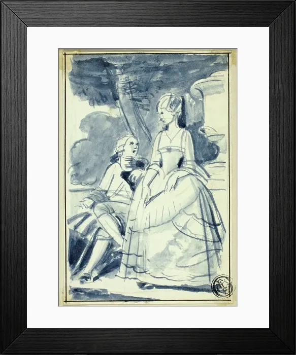 Framed Print : Man and Woman in 18th Century Dress, n.d. Creator: William Edward Frost Framed Print : Man and Woman in 18th Century Dress, n.d. Creator: William Edward Frost
