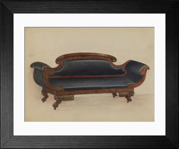 Framed Print : Sofa, 1936. Creator: Anna Aloisi Framed Print : Sofa, 1936. Creator: Anna Aloisi