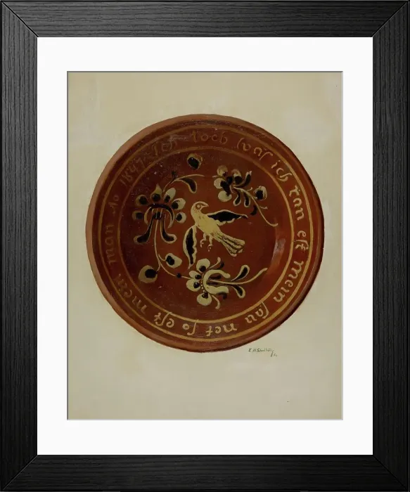 Framed Print : Pa. German Dish, c. 1936. Creator: Eugene Shellady Framed Print : Pa. German Dish, c. 1936. Creator: Eugene Shellady