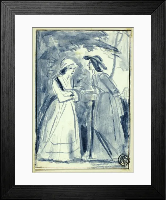Framed Print : Two Women in Late 18th Century Dress, n.d. Creator: William Edward Frost Framed Print : Two Women in Late 18th Century Dress, n.d. Creator: William Edward Frost