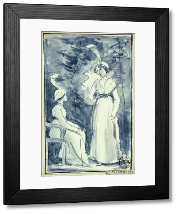 Framed Print : Two Women in Late 18th Century Dress, n.d. Creator: William Edward Frost Framed Print : Two Women in Late 18th Century Dress, n.d. Creator: William Edward Frost