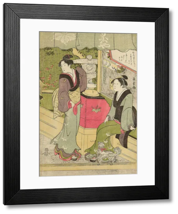 Framed Print : The Front Room of the Naniwaya (Naniwaya misesaki), c. 1800. Creator: Eishosai Choki Framed Print : The Front Room of the Naniwaya (Naniwaya misesaki), c. 1800. Creator: Eishosai Choki