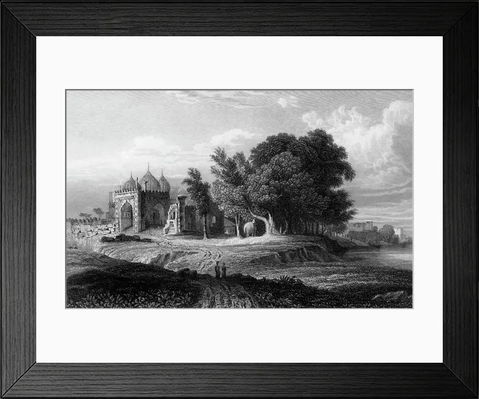 Framed Print : A Ruin on the Banks of the Jumna, Above the City of Delhi, 1834. Creator: William Purser Framed Print : A Ruin on the Banks of the Jumna, Above the City of Delhi, 1834. Creator: William Purser