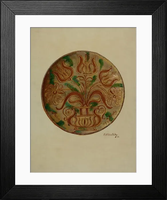 Framed Print : Pa. German Plate, 1936. Creator: Eugene Shellady Framed Print : Pa. German Plate, 1936. Creator: Eugene Shellady