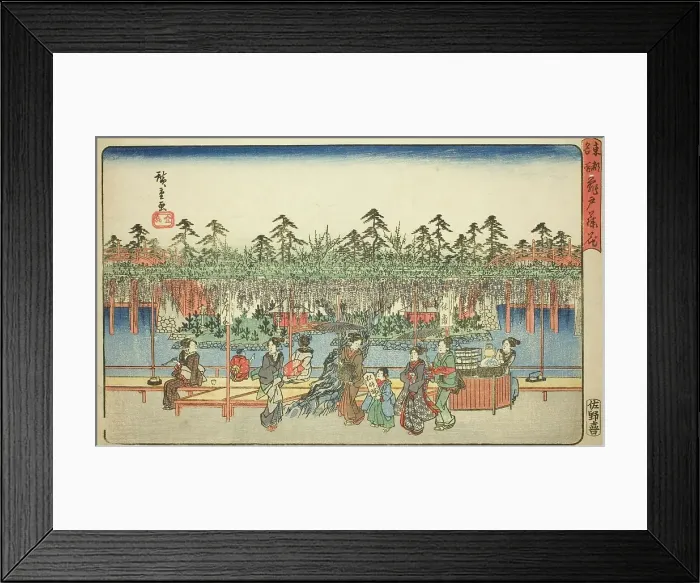 Framed Print : Wisteria at Kameido (Kameido Tenjin fuji hana), from the series Famous Places in the... c1839 / 42. Creator: Ando Hiroshige. Wisteria at Kameido (Kameido Tenjin fuji hana), from the series Famous Places in the... c1839 / 42 Framed Print : Wisteria at Kameido (Kameido Tenjin fuji hana), from the series Famous Places in the... c1839 / 42. Creator: Ando Hiroshige. Wisteria at Kameido (Kameido Tenjin fuji hana), from the series Famous Places in the... c1839 / 42
