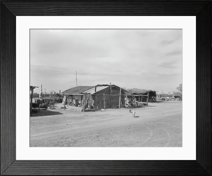 Framed Print : Housing typical of that afforded Mexican field workers of the Imperial Valley, 1937. Creator: Dorothea Lange Framed Print : Housing typical of that afforded Mexican field workers of the Imperial Valley, 1937. Creator: Dorothea Lange
