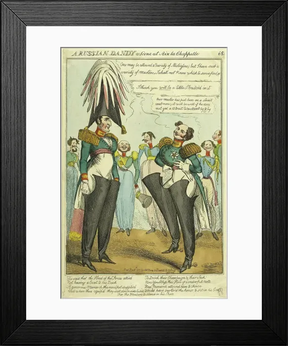 Framed Print : A Russian Dandy, published December 8, 1818. Creator: William Heath Framed Print : A Russian Dandy, published December 8, 1818. Creator: William Heath