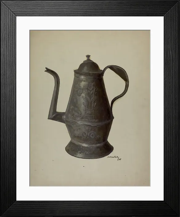 Framed Print : Pa. German Teapot, 1937. Creator: Eugene Shellady Framed Print : Pa. German Teapot, 1937. Creator: Eugene Shellady
