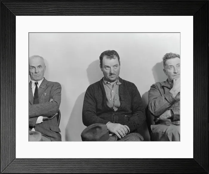 Framed Print : Farm Security clients during applications for aid... Stockton, California, 1938. Creator: Dorothea Lange Framed Print : Farm Security clients during applications for aid... Stockton, California, 1938. Creator: Dorothea Lange