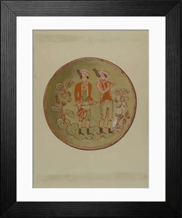 Framed Print : Pa. German Plate, c. 1936. Creator: Eugene Shellady Framed Print : Pa. German Plate, c. 1936. Creator: Eugene Shellady