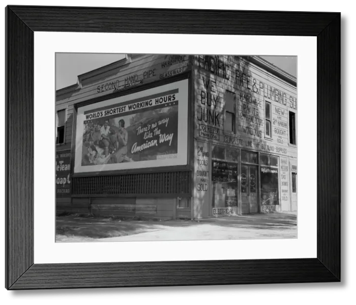 Framed Print : Billboard on U.S. Highway 99 in California, 1937. Creator: Dorothea Lange Framed Print : Billboard on U.S. Highway 99 in California, 1937. Creator: Dorothea Lange