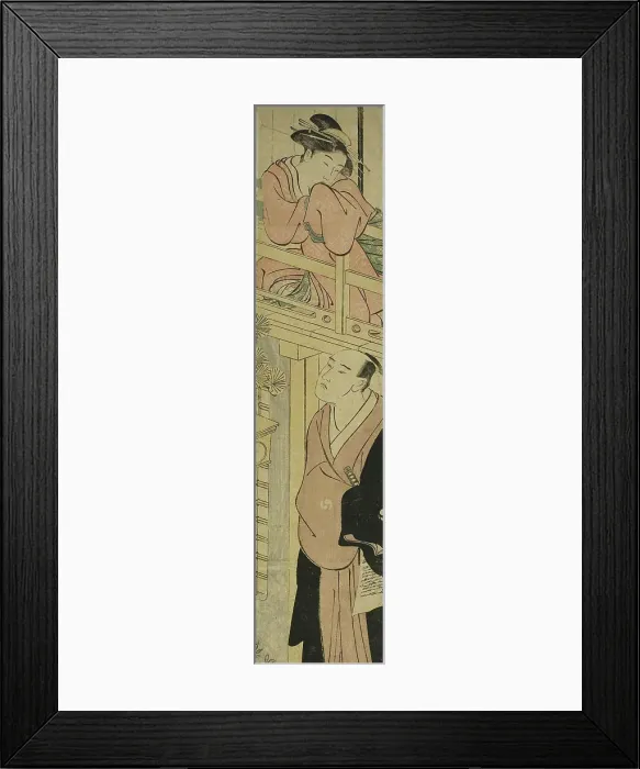 Framed Print : Parody of the Letter-Reading Scene in Chushingura, c. 1780 / 1801. Creator: Katsukawa Shuncho Framed Print : Parody of the Letter-Reading Scene in Chushingura, c. 1780 / 1801. Creator: Katsukawa Shuncho