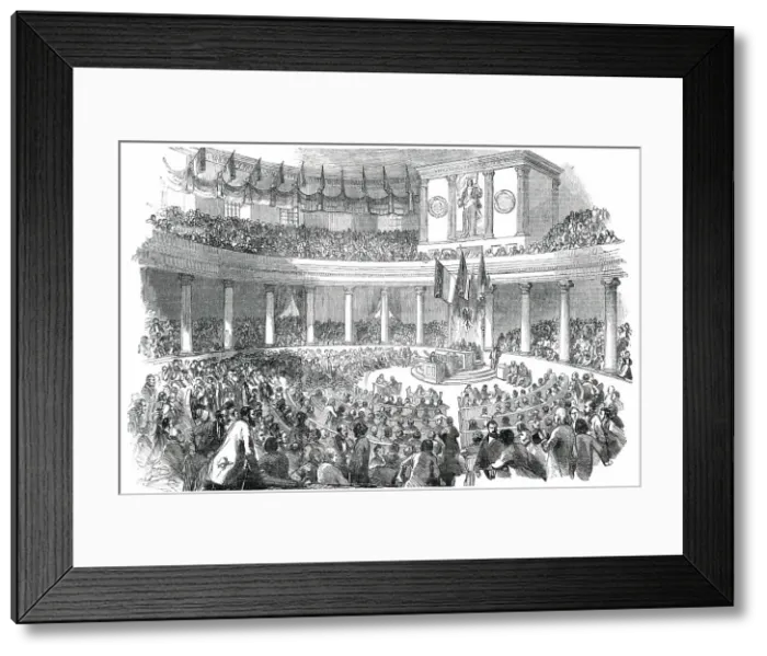 Framed Print : Sitting of the Peace Congress in the Paul's-Kirche, at Frankfort, 1850. Creator: Unknown Framed Print : Sitting of the Peace Congress in the Paul's-Kirche, at Frankfort, 1850. Creator: Unknown