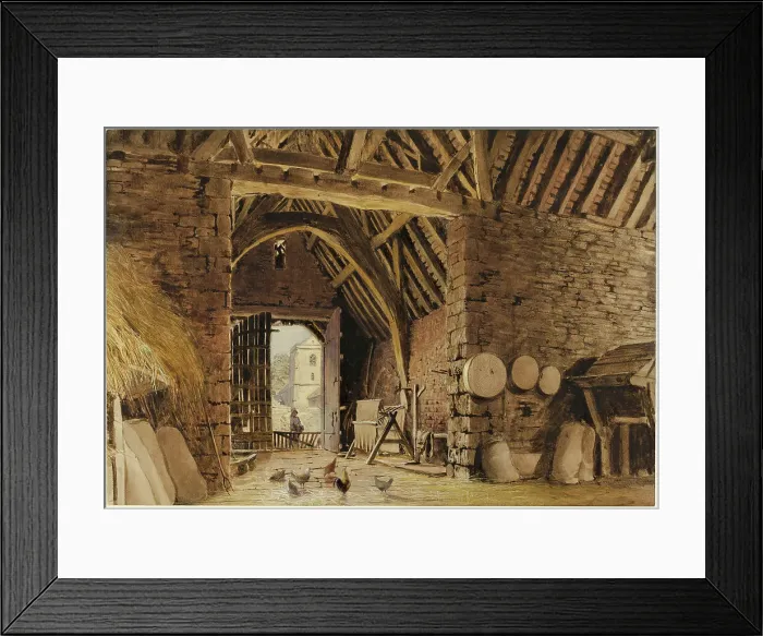 Framed Print : A Barn Interior, 1830 / 35. Creator: William Henry Hunt