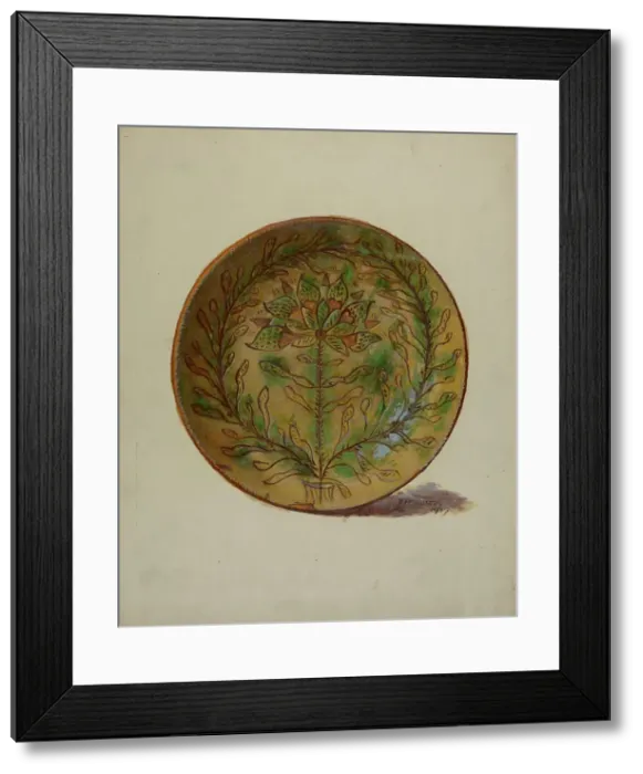 Framed Print : Pa. German Plate, 1937. Creator: Eugene Shellady Framed Print : Pa. German Plate, 1937. Creator: Eugene Shellady