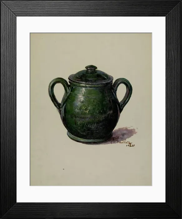Framed Print : Pa. German Jar, 1937. Creator: Eugene Shellady Framed Print : Pa. German Jar, 1937. Creator: Eugene Shellady