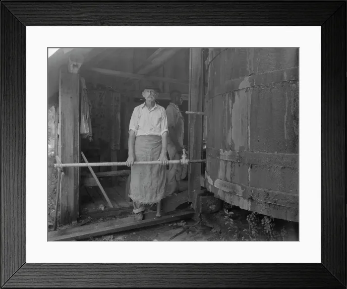 Framed Print : Turpentine stiller near Valdosta, Georgia, 1937. Creator: Dorothea Lange. Turpentine stiller near Valdosta, Georgia, 1937. Creator: Dorothea Lange Framed Print : Turpentine stiller near Valdosta, Georgia, 1937. Creator: Dorothea Lange. Turpentine stiller near Valdosta, Georgia, 1937. Creator: Dorothea Lange
