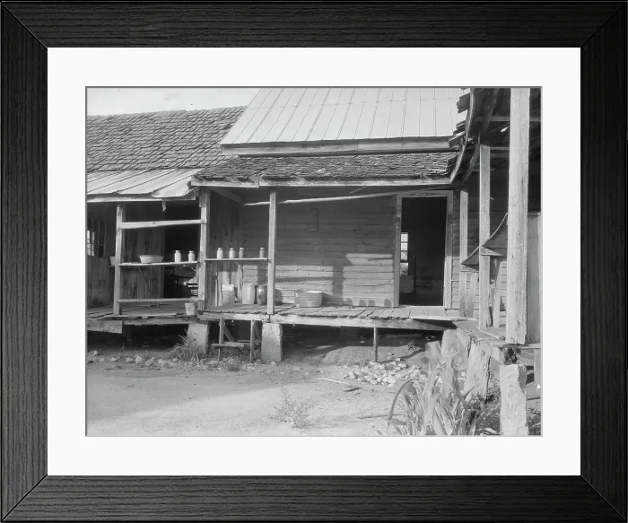 Framed Print : House in which cotton farmer has lived for fifty years, Macon County, Georgia, 1937. Creator: Dorothea Lange Framed Print : House in which cotton farmer has lived for fifty years, Macon County, Georgia, 1937. Creator: Dorothea Lange