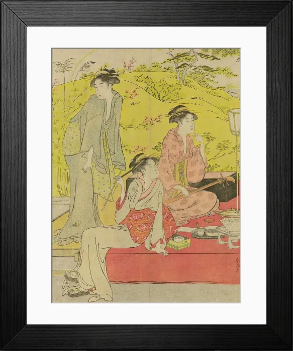 Framed Print : Picnic Party at Hagidera, c. 1785 / 95. Creator: Katsukawa Shuncho