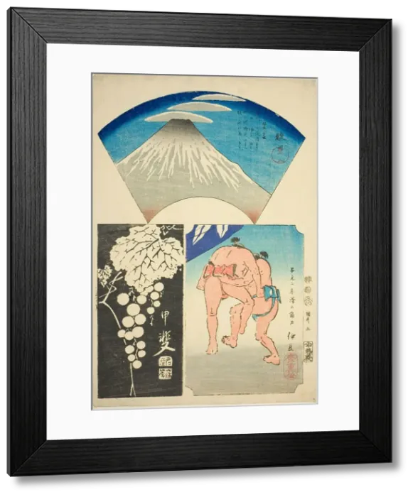 Framed Print : Suruga, Kai, and Izu, no. 5 from the series Cutout Pictures of the Provinces (Kunizukushi... 1852. Creator: Ando Hiroshige. Suruga, Kai, and Izu, no. 5 from the series Cutout Pictures of the Provinces (Kunizukushi... 1852) Framed Print : Suruga, Kai, and Izu, no. 5 from the series Cutout Pictures of the Provinces (Kunizukushi... 1852. Creator: Ando Hiroshige. Suruga, Kai, and Izu, no. 5 from the series Cutout Pictures of the Provinces (Kunizukushi... 1852)