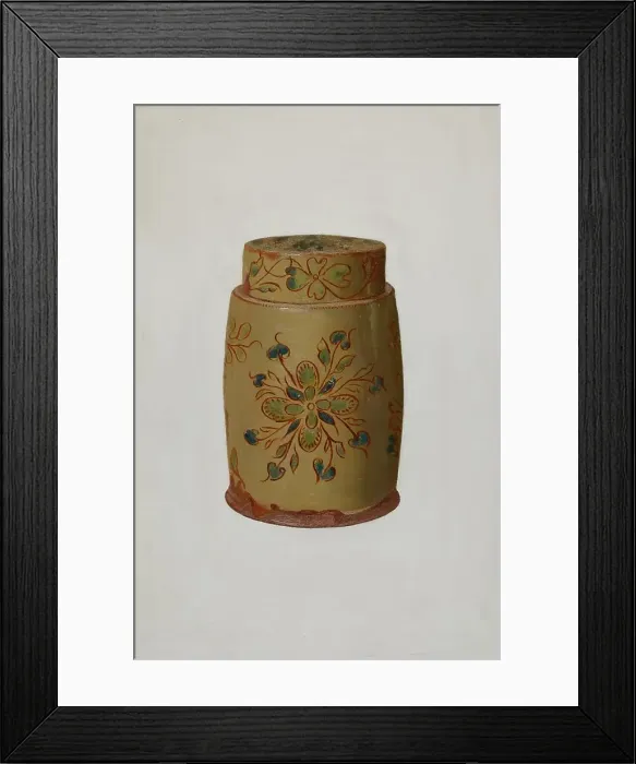 Framed Print : Pa. German Jar, c. 1936. Creator: Eugene Shellady Framed Print : Pa. German Jar, c. 1936. Creator: Eugene Shellady