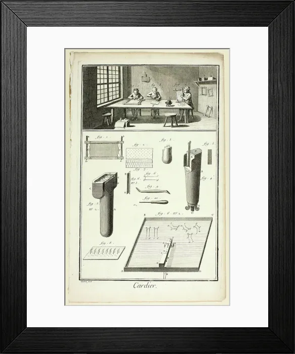 Framed Print : Card-Maker, from Encyclopédie, 1762 / 77. Creator: A. J. Defehrt Framed Print : Card-Maker, from Encyclopédie, 1762 / 77. Creator: A. J. Defehrt