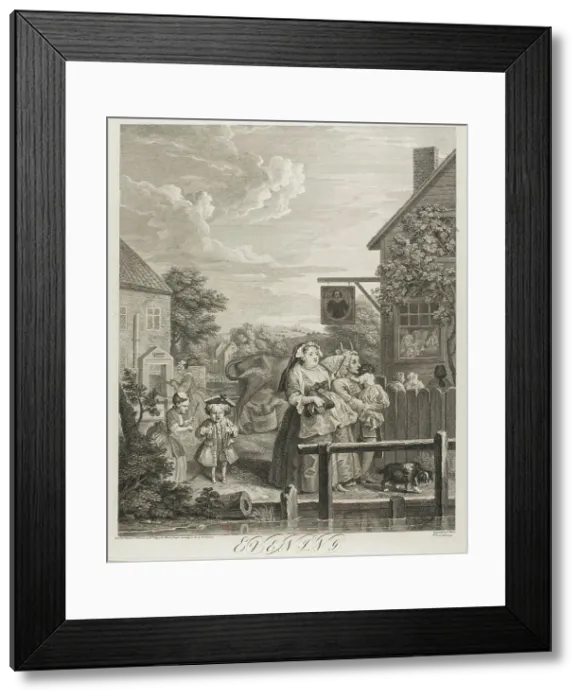 Framed Print : Evening, plate three from The Four Times of the Day, May 1738. Creator: Bernard Baron Framed Print : Evening, plate three from The Four Times of the Day, May 1738. Creator: Bernard Baron