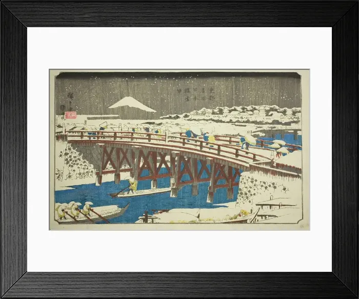 Framed Print : Nihon Bridge in Snow (Nihonbashi setchu), from the series Famous Places in the Eastern...c.1842 / 44. Creator: Ando Hiroshige. Nihon Bridge in Snow (Nihonbashi setchu), from the series Famous Places in the Eastern...c.1842 / 44 Framed Print : Nihon Bridge in Snow (Nihonbashi setchu), from the series Famous Places in the Eastern...c.1842 / 44. Creator: Ando Hiroshige. Nihon Bridge in Snow (Nihonbashi setchu), from the series Famous Places in the Eastern...c.1842 / 44