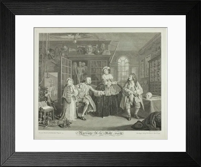Framed Print : Plate Three, from Marriage à la Mode, 1746. Creator: Bernard Baron Framed Print : Plate Three, from Marriage à la Mode, 1746. Creator: Bernard Baron