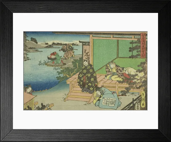 Framed Print : The Domyoji Scene (Domyoji no dan), from the series Sugawara's Secrets (Sugawara denju), c.1830 / 44 Creator: Sadahide Utagawa. The Domyoji Scene (Domyoji no dan), from the series Sugawara's Secrets (Sugawara denju)