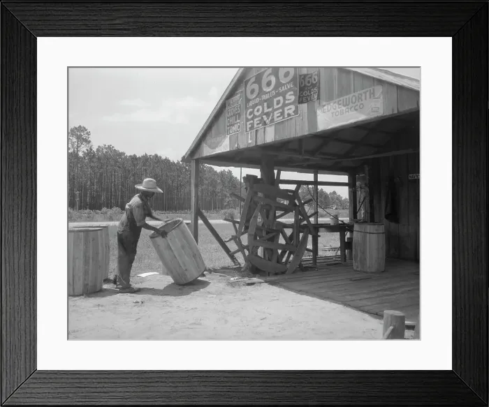 Framed Print : Turpentine still near Valdosta, Georgia, 1937. Creator: Dorothea Lange Framed Print : Turpentine still near Valdosta, Georgia, 1937. Creator: Dorothea Lange