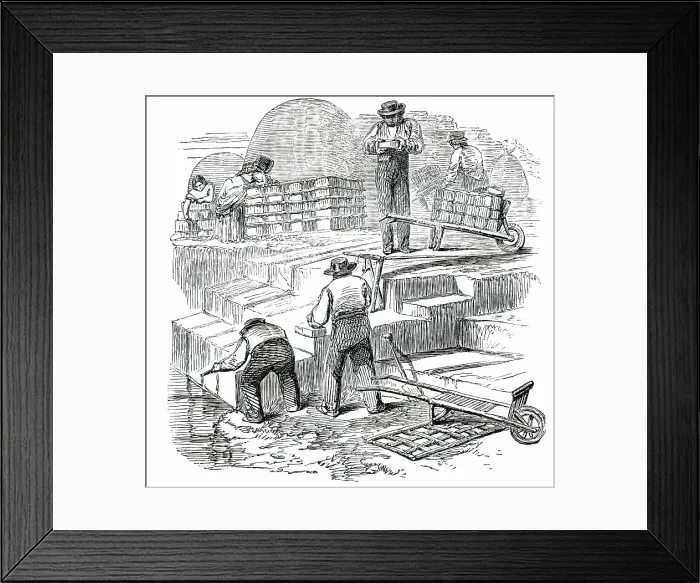 Framed Print : Cutting Turf, and Preparing it for the Rick, 1850. Creator: Smyth Framed Print : Cutting Turf, and Preparing it for the Rick, 1850. Creator: Smyth