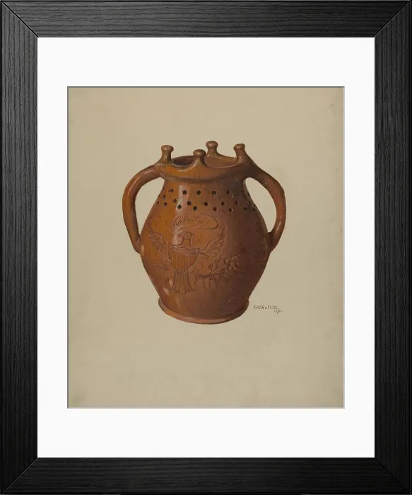 Framed Print : Pa. German Puzzle Mug, 1938. Creator: Eugene Shellady Framed Print : Pa. German Puzzle Mug, 1938. Creator: Eugene Shellady