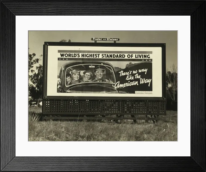 Framed Print : Billboard on U.S. Highway 99 in California, 1937. Creator: Dorothea Lange Framed Print : Billboard on U.S. Highway 99 in California, 1937. Creator: Dorothea Lange