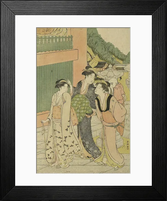 Framed Print : Visiting a temple dedicated to Fudo, c. 1780 / 1801. Creator: Katsukawa Shuncho Framed Print : Visiting a temple dedicated to Fudo, c. 1780 / 1801. Creator: Katsukawa Shuncho