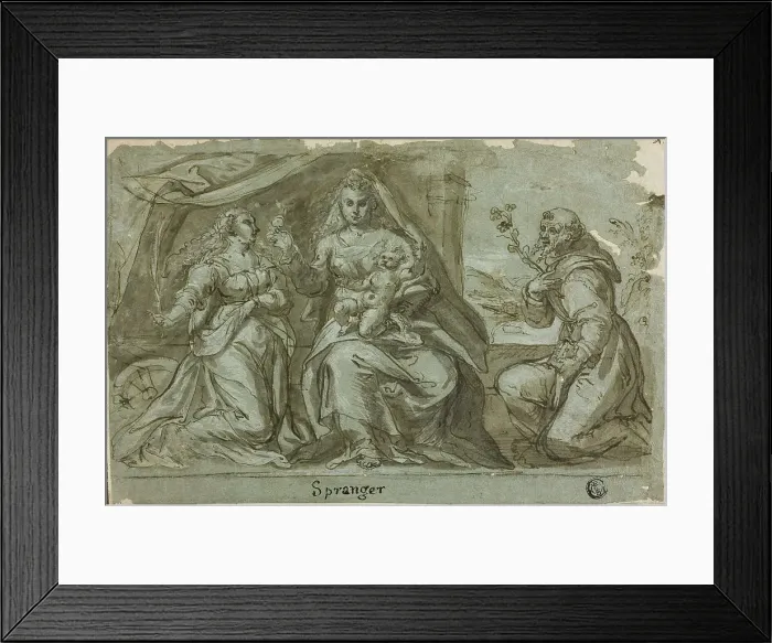 Framed Print : Madonna and Child with Saints Catherine and Dominic, n.d. Creator: Bartholomeus Spranger Framed Print : Madonna and Child with Saints Catherine and Dominic, n.d. Creator: Bartholomeus Spranger