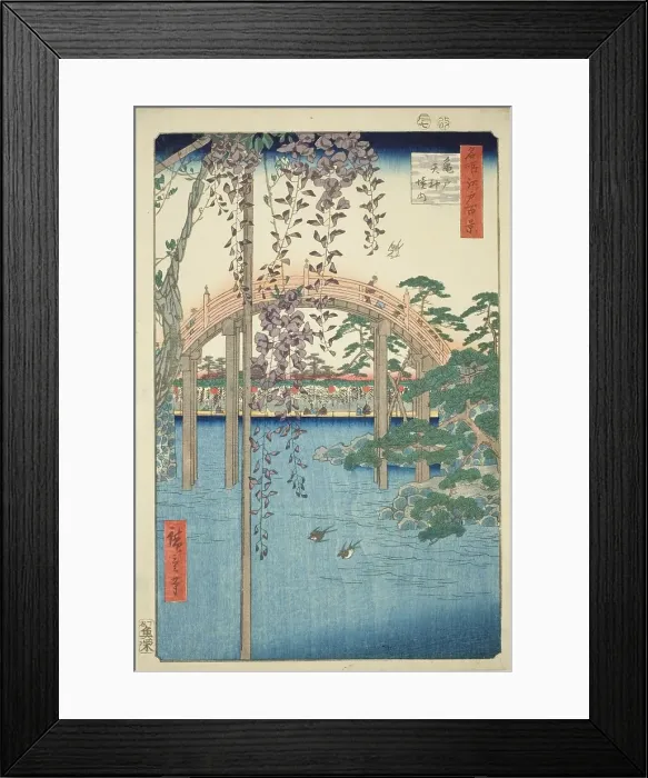 Framed Print : Precincts of Kameido Tenjin Shrine (Kameido Tenjin keidai), from the series One Hundred... 1856. Creator: Ando Hiroshige. Precincts of Kameido Tenjin Shrine (Kameido Tenjin keidai), from the series One Hundred... 1856 Framed Print : Precincts of Kameido Tenjin Shrine (Kameido Tenjin keidai), from the series One Hundred... 1856. Creator: Ando Hiroshige. Precincts of Kameido Tenjin Shrine (Kameido Tenjin keidai), from the series One Hundred... 1856