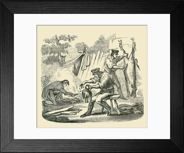 Framed Print : A Camp Kitchen, 1849. Creator: Unknown Framed Print : A Camp Kitchen, 1849. Creator: Unknown