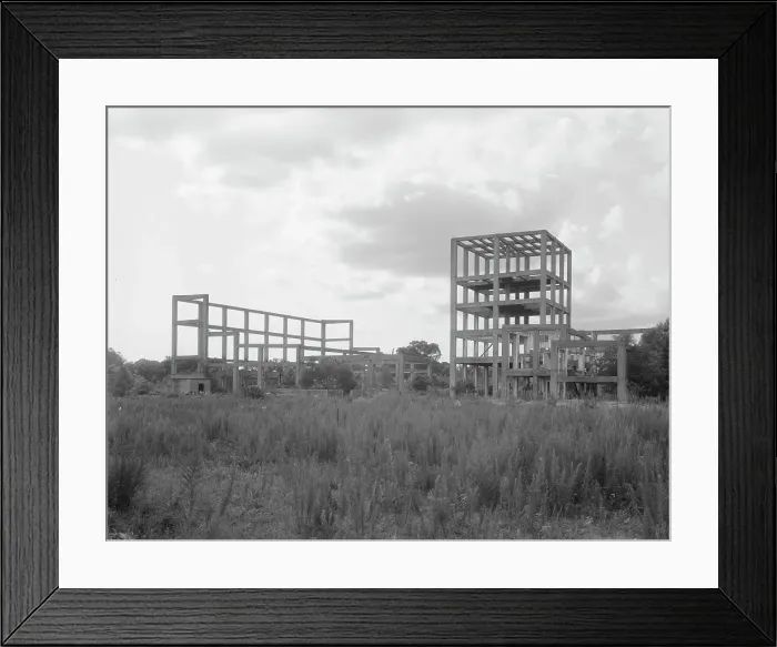 Framed Print : What is left of the alcohol plant, built to utilize refuse, Fullerton, Louisiana, 1937. Creator: Dorothea Lange