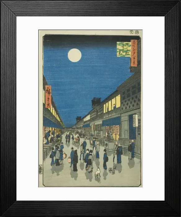 Framed Print : Night View of Saruwaka-machi (Saruwaka-machi yoru no kei), from the series One Hundred... 1856. Creator: Ando Hiroshige. Night View of Saruwaka-machi (Saruwaka-machi yoru no kei), from the series One Hundred... 1856. Creator: Ando Hiroshige Framed Print : Night View of Saruwaka-machi (Saruwaka-machi yoru no kei), from the series One Hundred... 1856. Creator: Ando Hiroshige. Night View of Saruwaka-machi (Saruwaka-machi yoru no kei), from the series One Hundred... 1856. Creator: Ando Hiroshige