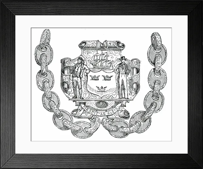 Framed Print : Badge and Chain of the Borough of Tynemouth, 1850. Creator: Unknown Framed Print : Badge and Chain of the Borough of Tynemouth, 1850. Creator: Unknown